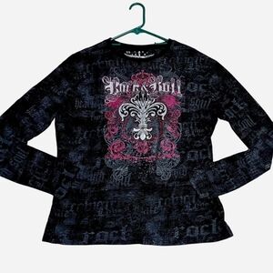 Rock & Roll Cowgirl Black and Pink Graphic Tee